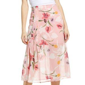 Leith Chiffon Flora Printed Midi skirt